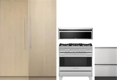 5 Piece Package Includes Refrigerator, Freezer, Range, Hood And Dishwasher
